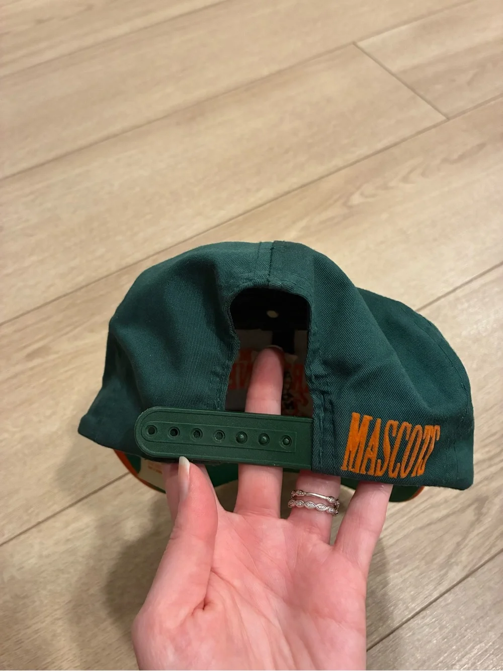 Vintage Mascot Miami Hurricanes Green Orange Baseball Cap Youth